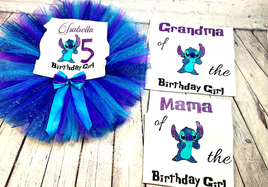Purple Stitch Family Birthday Shirt, Custom Stitch Birthday Shirt, purple Birthday Girl shirt, Birthday Party Shirt, Family Birthday Trip