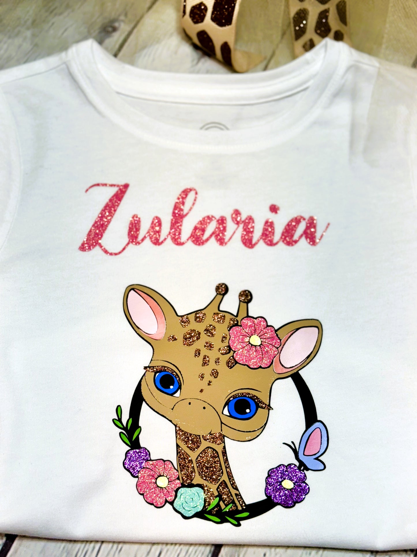 Giraffe Birthday Tutu Outfit, Giraffe print toddler outfit, Safari theme tutu, personalized tutu set