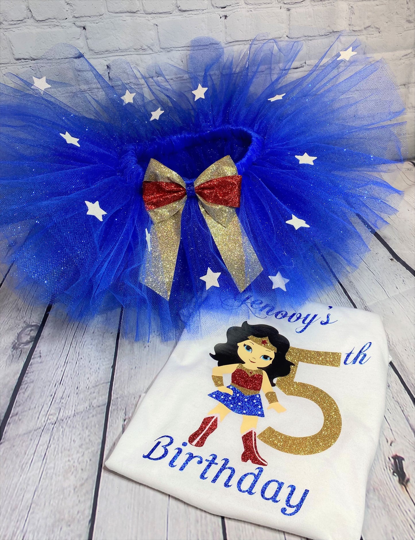 Wonder Birthday Tutu outfit/Girls Super Hero birthday outfit/Wonder woman party tutu set/Super Hero costume/wonder woman personalized Shirt