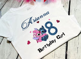 AngelNStitch Birthday outfit, Personalized toddler birthday shirt, Hawaiian monster tutu set; Stitch party set; cute Angel tutu set