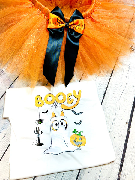 Booey Halloween outfit for toddlers; Trendy Booey shirt; spooky season shirt; Booey Halloween ghost shirt for kids; popular Booey shirt