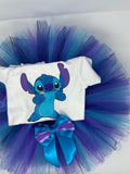 Purple Stitch Birthday outfit, experiment 626 for baby, Hawaiian monster toddler birthday party, Hawaiian monster costume; Lilo & Stitch party tutu