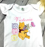 Winnie the Pooh birthday outfit, Winnie the pooh personalized shirt, Pooh bear birthday outfit,  Winnie the pooh themed party tutu set,
