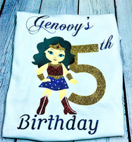 Wonder Birthday Tutu outfit/Girls Super Hero birthday outfit/Wonder woman party tutu set/Super Hero costume/wonder woman personalized Shirt